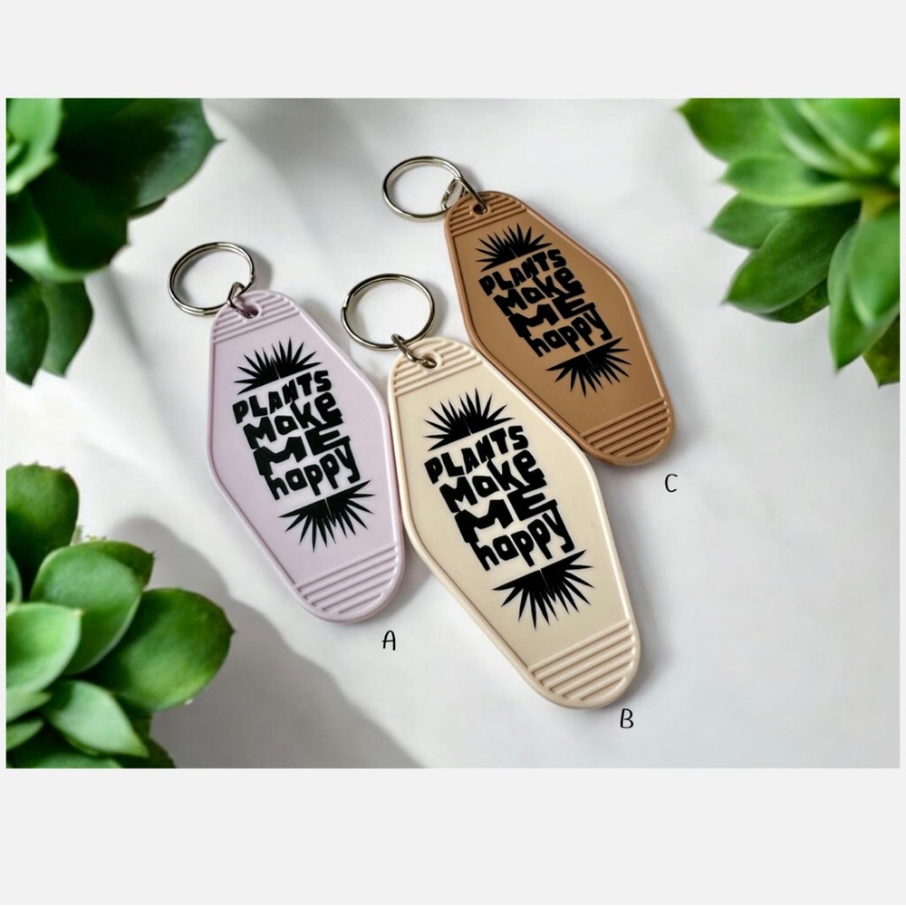 Retro Motel-Style Plant Keychains 8 Styles to Choose From! Multicolor - Picture 5 of 8